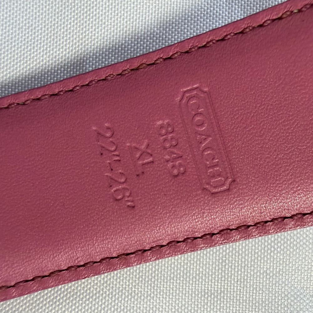 Coach Pink Leather Heart Studded Dog Collar XL 8848 Silver Tone Hardware - Picture 7 of 8
